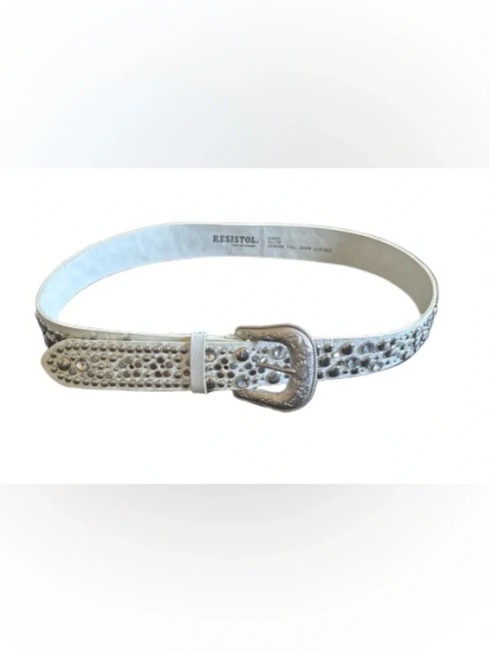 Vintage Resistol Women's Silver western Studded Leather Belt